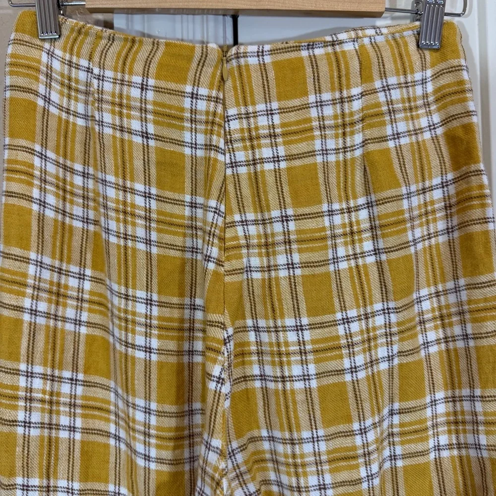 Reformation Linen Plaid Pants in 